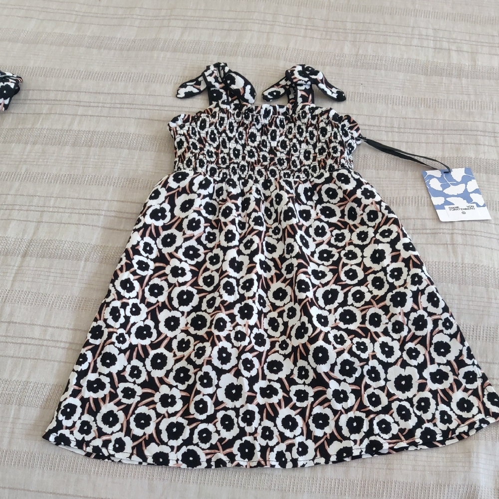 New!Diane Von Furstenberg Target Girls Dress Black/Tan/White Y2K Vintage Inspire